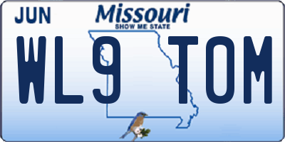 MO license plate WL9T0M