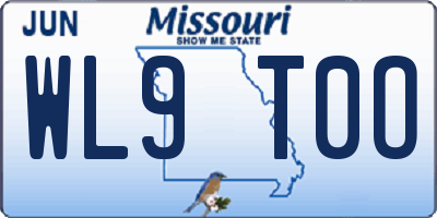 MO license plate WL9T0O