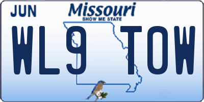 MO license plate WL9T0W