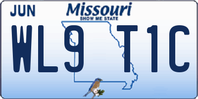 MO license plate WL9T1C