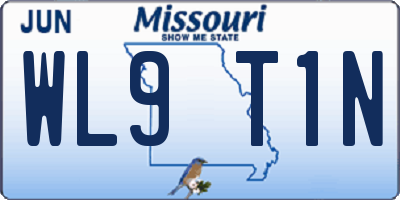 MO license plate WL9T1N