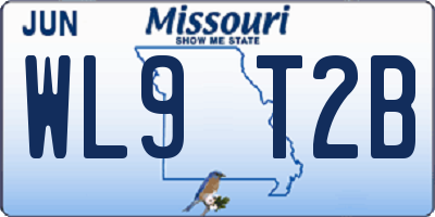 MO license plate WL9T2B