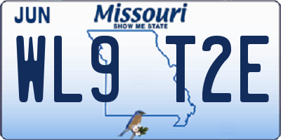 MO license plate WL9T2E