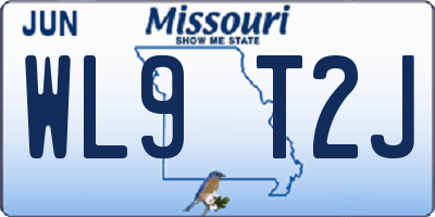 MO license plate WL9T2J