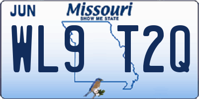 MO license plate WL9T2Q