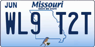 MO license plate WL9T2T