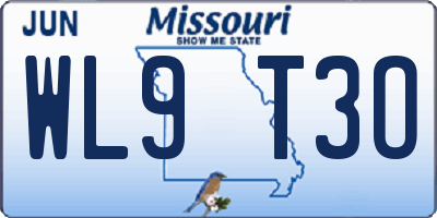MO license plate WL9T3O