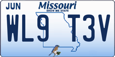 MO license plate WL9T3V