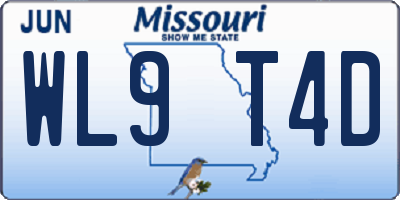 MO license plate WL9T4D