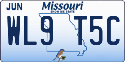 MO license plate WL9T5C