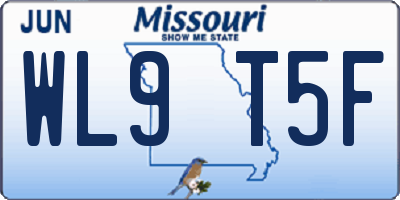 MO license plate WL9T5F