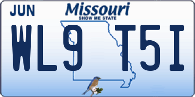 MO license plate WL9T5I