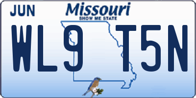 MO license plate WL9T5N