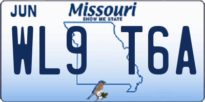 MO license plate WL9T6A