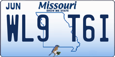 MO license plate WL9T6I