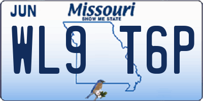 MO license plate WL9T6P