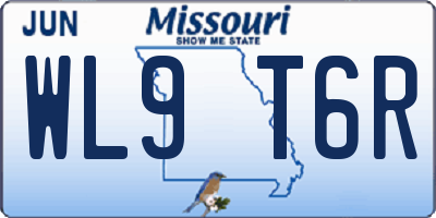 MO license plate WL9T6R