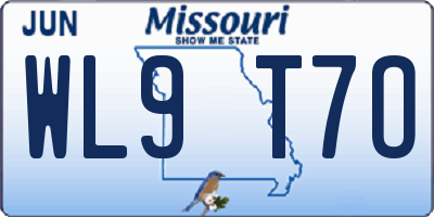 MO license plate WL9T7O