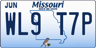 MO license plate WL9T7P
