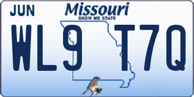 MO license plate WL9T7Q