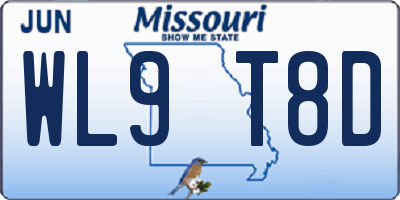 MO license plate WL9T8D