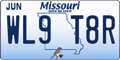 MO license plate WL9T8R