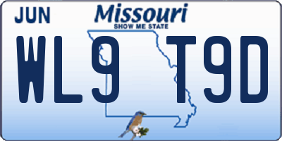 MO license plate WL9T9D