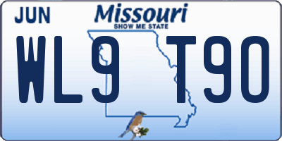 MO license plate WL9T9O