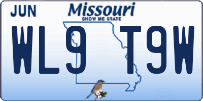 MO license plate WL9T9W