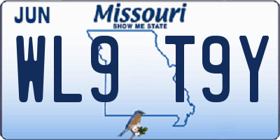 MO license plate WL9T9Y