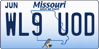 MO license plate WL9U0D