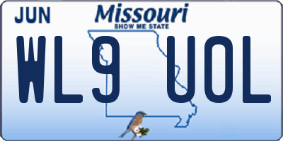 MO license plate WL9U0L