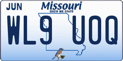 MO license plate WL9U0Q