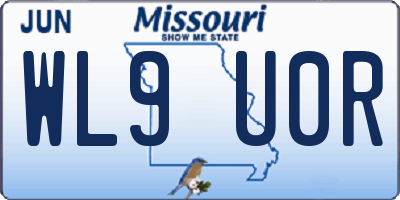 MO license plate WL9U0R