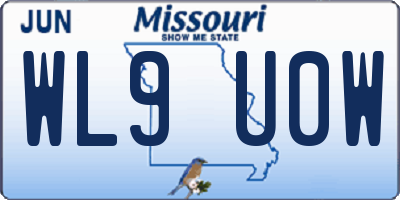 MO license plate WL9U0W