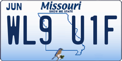 MO license plate WL9U1F
