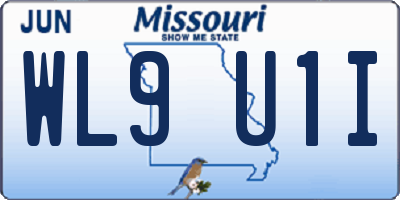 MO license plate WL9U1I