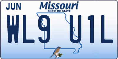MO license plate WL9U1L