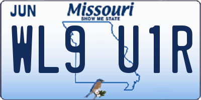 MO license plate WL9U1R