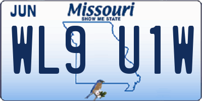 MO license plate WL9U1W