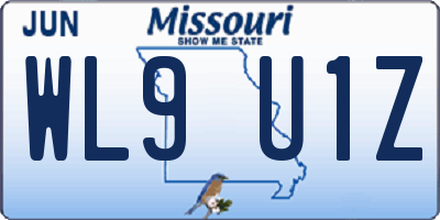 MO license plate WL9U1Z