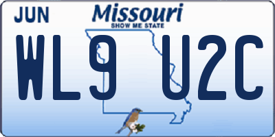 MO license plate WL9U2C