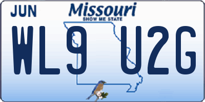 MO license plate WL9U2G