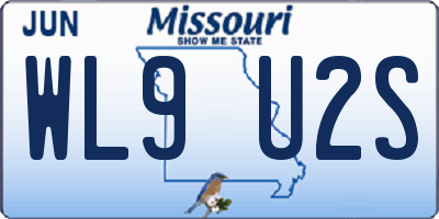MO license plate WL9U2S