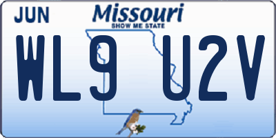MO license plate WL9U2V