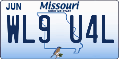 MO license plate WL9U4L