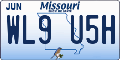 MO license plate WL9U5H