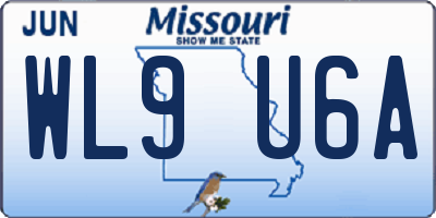 MO license plate WL9U6A