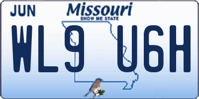 MO license plate WL9U6H