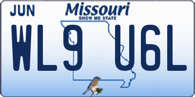 MO license plate WL9U6L